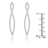 Sara 1.2ct CZ White Gold Rhodium Delicate Double Teardrop Drop Earrings