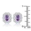 Amethyst Oval Stud Earrings