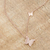 Beatrice Rose Gold Stainless Steel Delicate Butterfly Necklace