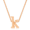 Rosegold Finish Initial K Pendant