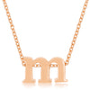 Rosegold Finish Initial M Pendant