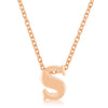 Rosegold Finish Initial S Pendant