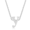 Silvertone Finish Initial Y Pendant