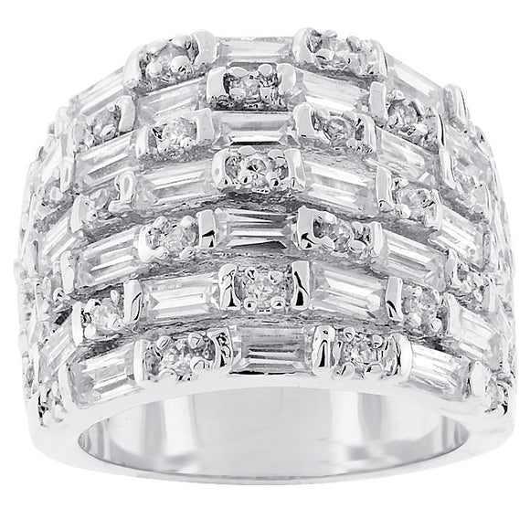 Multi Row Cubic Zirconia Fashion Ring