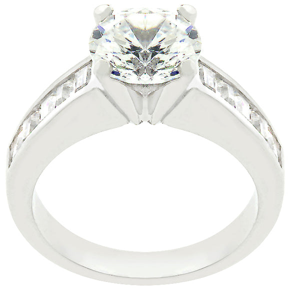 Classic Silvertone Engagement Ring